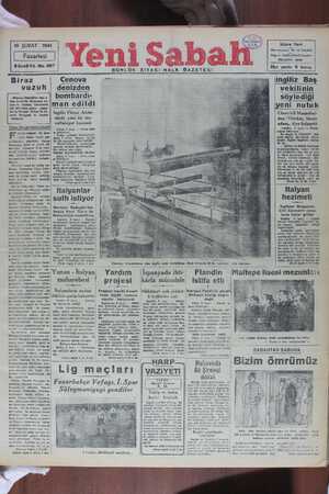 Yeni Sabah Gazetesi February 10, 1941 kapağı