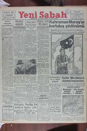 Yeni Sabah Gazetesi February 12, 1941 kapağı
