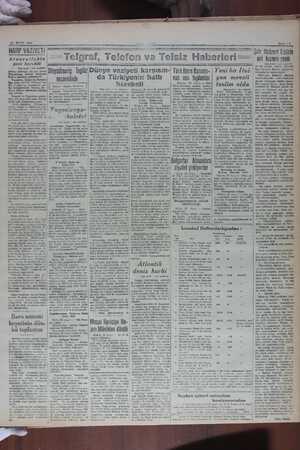    23 MART 1941 B HARP VAZİYETİ. Arnavutlukta gyeni harekât (Baş tarafı 1 Inol sayfada) hüıa: edilmişti. Bu ana kadar...