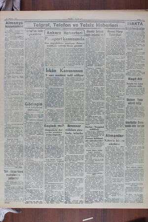    1941 4 —— Almanya kazanamaz (Baş 1— Hitler — hakiki bir der Ruvvetine malik de 2 — Hava üstünlüğünü yav jyavaş kaybediyor.