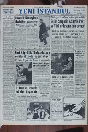 Yeni Sabah Gazetesi 23 Ağustos 1950 kapağı