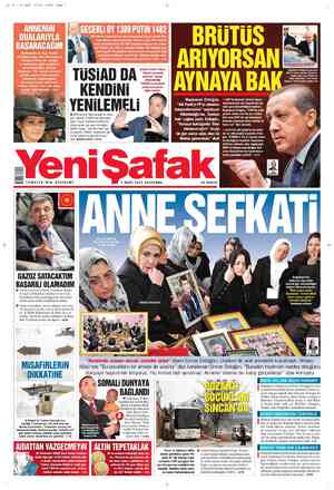 Yeni Şafak Gazetesi 7 Mart 2012 kapağı