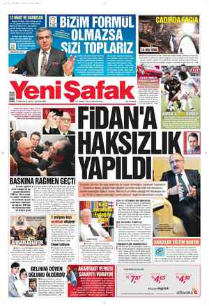 Yeni Şafak Gazetesi 12 Mart 2012 kapağı