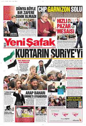 Yeni Şafak Gazetesi 19 Mart 2012 kapağı