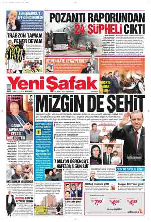 Yeni Şafak Gazetesi 22 Mart 2012 kapağı