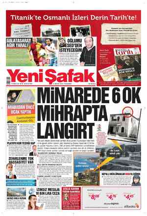 Yeni Şafak Gazetesi 3 Mayıs 2012 kapağı