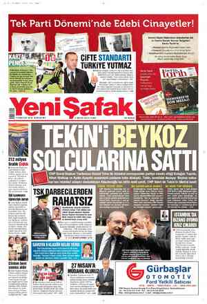 Yeni Şafak Gazetesi 4 Mayıs 2012 kapağı