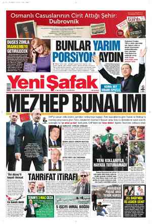 Yeni Şafak Gazetesi 5 Mayıs 2012 kapağı