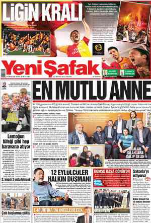 Yeni Şafak Gazetesi 13 Mayıs 2012 kapağı