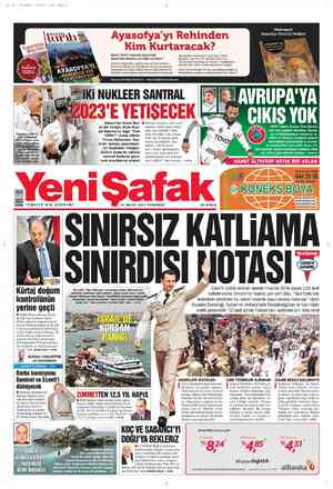 Yeni Şafak Gazetesi 31 Mayıs 2012 kapağı