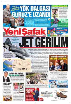 Yeni Şafak Gazetesi 23 Haziran 2012 kapağı