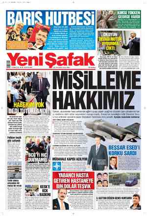 Yeni Şafak Gazetesi 26 Haziran 2012 kapağı