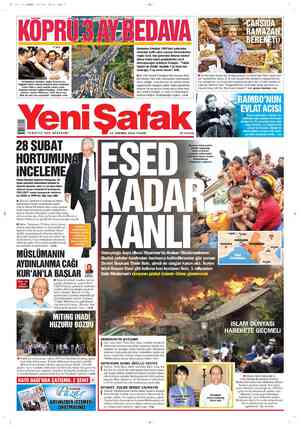 Yeni Şafak Gazetesi 15 Temmuz 2012 kapağı