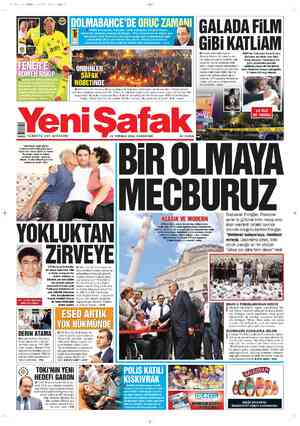 Yeni Şafak Gazetesi 21 Temmuz 2012 kapağı