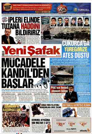 Yeni Şafak Gazetesi 6 Ağustos 2012 kapağı