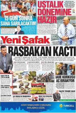 Yeni Şafak Gazetesi 7 Ağustos 2012 kapağı
