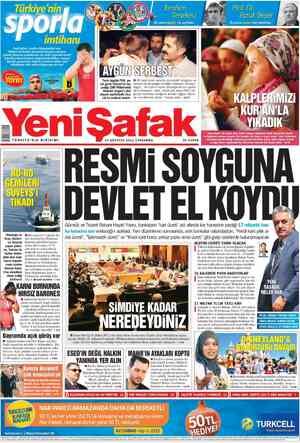 Yeni Şafak Gazetesi 15 Ağustos 2012 kapağı