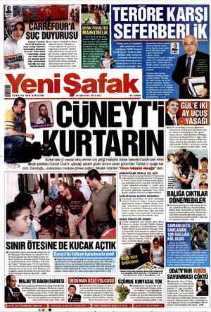 Yeni Şafak Gazetesi 28 Ağustos 2012 kapağı