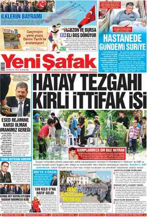 Yeni Şafak Gazetesi 31 Ağustos 2012 kapağı