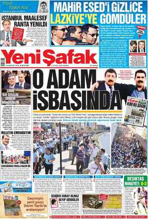 Yeni Şafak Gazetesi 2 Eylül 2012 kapağı