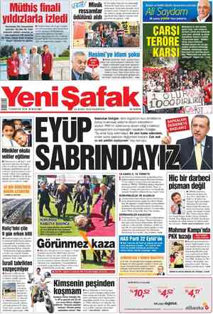 Yeni Şafak Gazetesi 10 Eylül 2012 kapağı