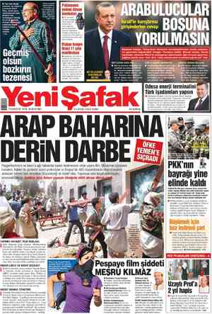 Yeni Şafak Gazetesi 14 Eylül 2012 kapağı