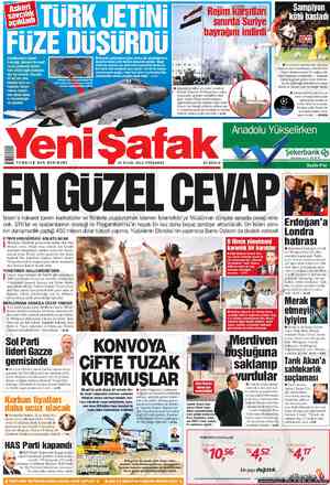 Yeni Şafak Gazetesi 20 Eylül 2012 kapağı