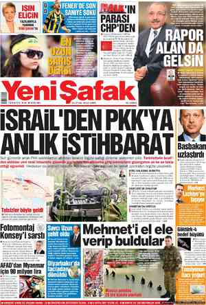 Yeni Şafak Gazetesi 21 Eylül 2012 kapağı