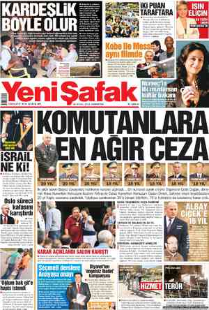 Yeni Şafak Gazetesi 22 Eylül 2012 kapağı