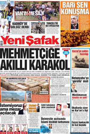 Yeni Şafak Gazetesi 25 Eylül 2012 kapağı