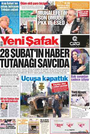 Yeni Şafak Gazetesi 15 Ekim 2012 kapağı