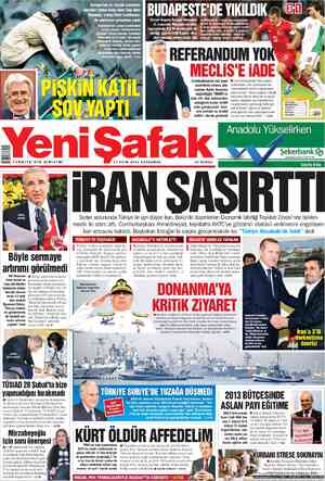 Yeni Şafak Gazetesi 17 Ekim 2012 kapağı