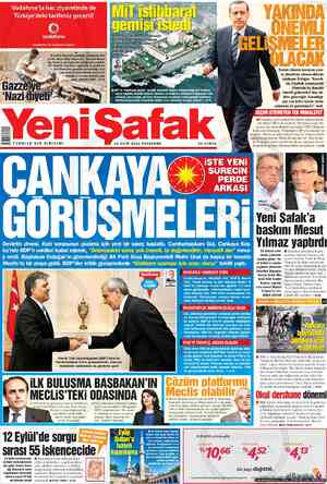 Yeni Şafak Gazetesi 18 Ekim 2012 kapağı