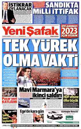  Yarın yapılacak seçimlerin kritik öneme sahip olduğu- nubelirten Cumhurbaskanı Erdoğan “1Kasımistikra- rinoylanmasıdı güven