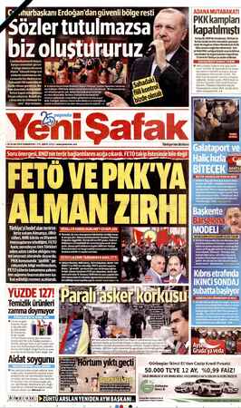  © ahurbaşkanı Erdoğan'dan güvenli bölge resti | | i | N 'PKK kampları İl tutulmazsa | 257) kapatılmıştı Suriye ile 1998'de