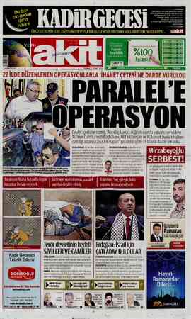 Yeni Akit sayfa 1
