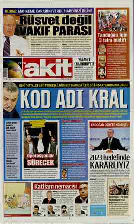 Yeni Akit sayfa 1