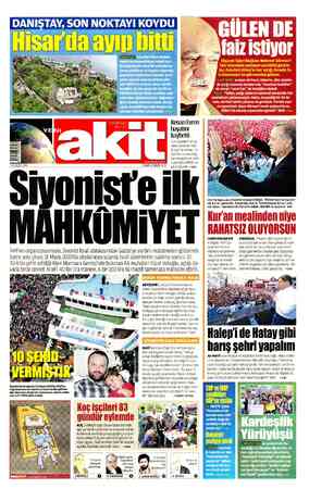 Yeni Akit sayfa 1