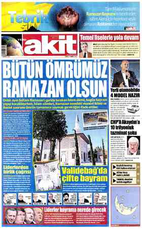 Yeni Akit sayfa 1