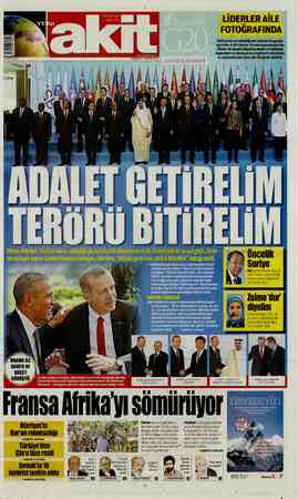  Türkiye'nin ev sahipliğinde Antalya'da gerçek- leştirilen G-20 Liderler Zirvesi kapsamında üye ülkeler ile davetli ülkelerin