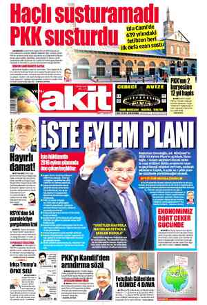  Ulu Cami'de 639 yılındaki fetihten beri MARKSİST-Leninist terör örgütü PKK'nın tarihi Kurşunlu Ca- miü'ni yakmasının ardından