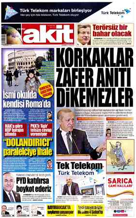  Türk Telekom markaları birleşiyor Her şey için tek telekom, Türk Telekom oluyor Türk Telek_on?ı'* vt E BAŞBAKAN Ahmet...