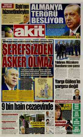  TERÖRİST BAŞI H DARBE girişimini düzenleyen FETÖ'nün elebaşı Fetul- lah Gülen, New York Times gazetesine yazdığı makaleyle