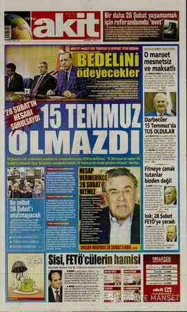 Yeni Akit sayfa 1