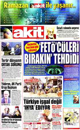  Üstad'ı rahmetle anıyoruz H ÖMRÜNÜ Hakk yolunda vakfeden, büyük müte- fekkir ve şair Necip Fazıl Kısakürek'i vefatının 34.