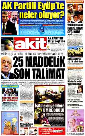 Yeni Akit sayfa 1
