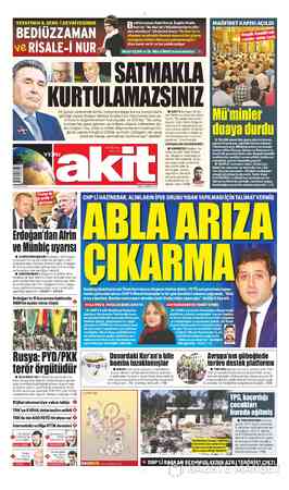 Yeni Akit sayfa 1
