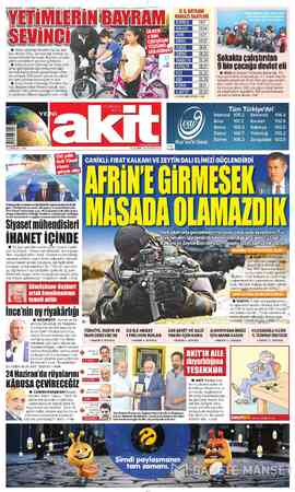 Yeni Akit sayfa 1