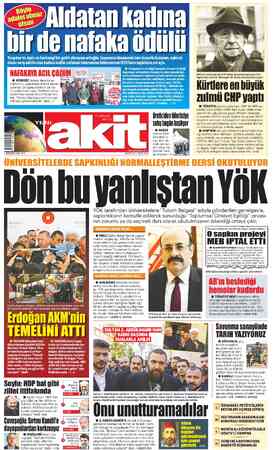 Yeni Akit sayfa 1