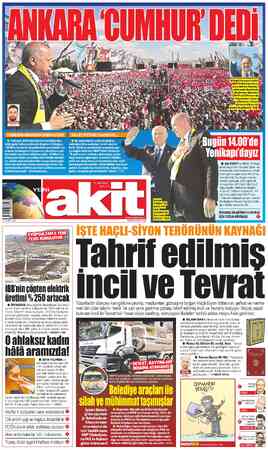  M İttifakı'nın Ankal adayı Mehmet Özhaseki saIıte senet ska_ııdalıy e adayı Mansur Yavaş'a, î* üklendi ve “Ankara Bi 'a d...